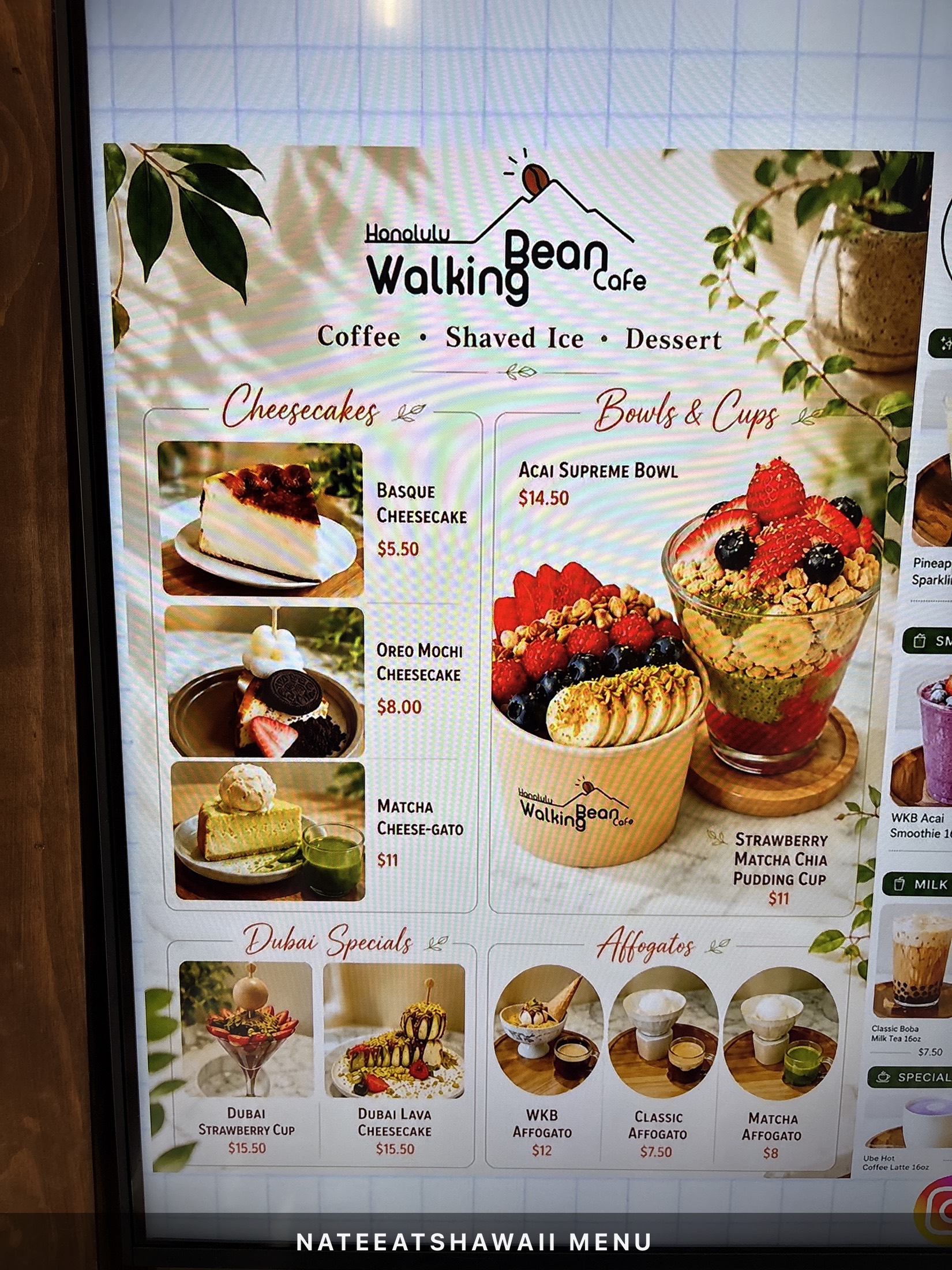 Walking Bean Cafe (Coffee, Shaved Ice, Dessert) menu photo 1