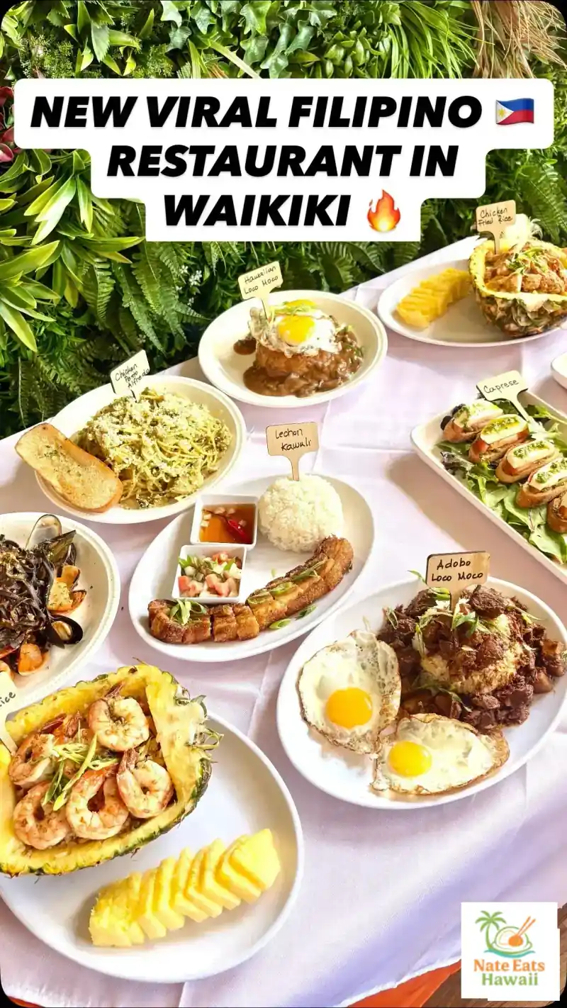 Viral Filipino food spread at Hi.Shack Waikiki with lechon kawali loco moco and pineapple fried rice