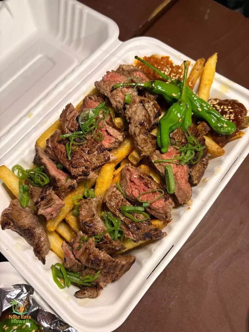 Steak Plate from Rice & Fries Waikiki food truck