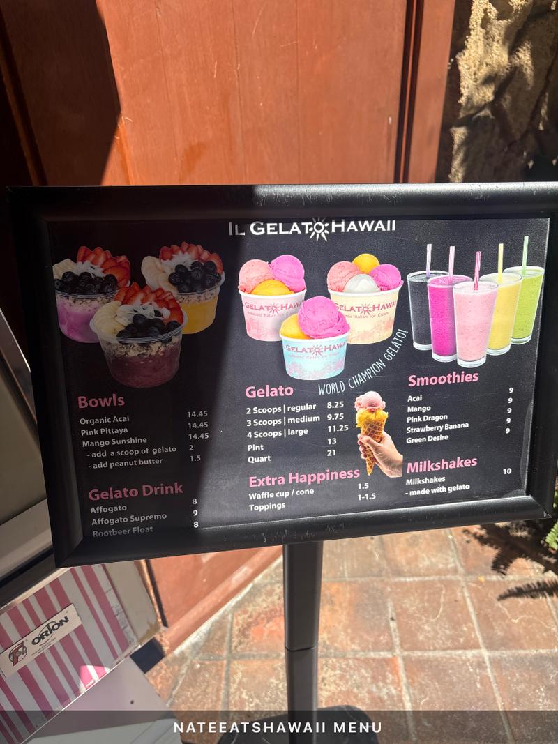 IL Gelato Hyatt Waikiki menu photo 1