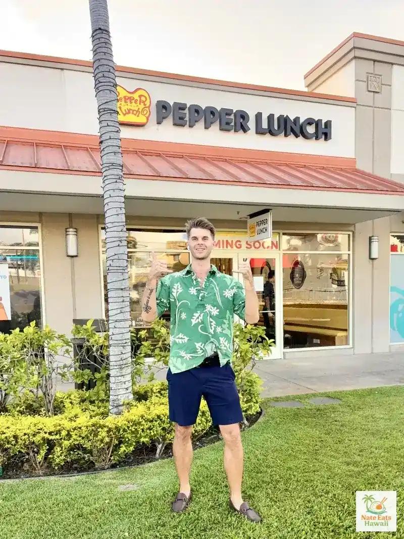 Inside Pepper Lunch Hawaii before the grand opening
